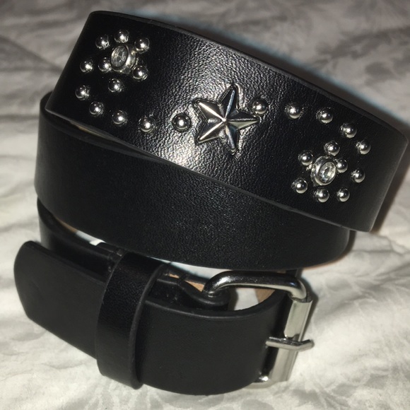 Other - Girls black silver star rhinestone studded belt